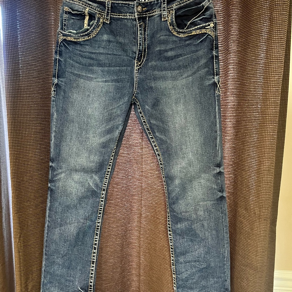 Western Blue Men's cowboy rodeo Jeans Size 38x32
